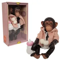 Lalka ma�pka szympans w p�aszczyku 32cm Askato