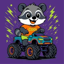 Malowanie po numerach - Szop w samochodzie Kids Ideyka