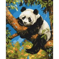 Malowanie po numerach BRUSHME 40x50 cm Leniwa Panda