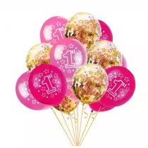 Balony 1st Birthday rowe 12 szt.