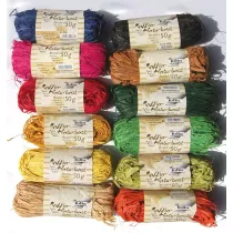 Folia Paper Rafia naturalna, cytrynowa, 50g