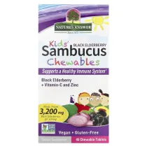 Natures Answer Kid`s Sambucus Chewables, Black Elderberry - Czarny bez Suplement diety 45 tab.
