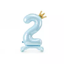 PartyDeco Stoj�cy balon foliowy 2 b��kitny 84cm