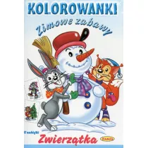 Zwierztka. Zimowe zabawy. Kolorowanki