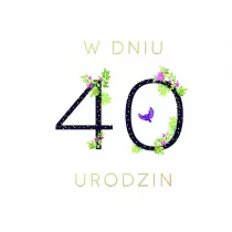Clear Creations Karnet Swarovski kwadrat Urodziny 40 CL1840_PO