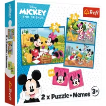 Puzzle 2w1 + memos. Poznaj bohaterw Disney Trefl