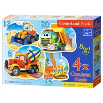 Puzzle maxi 4w1 8+12+15+20 el. pojazdy budowlane B-043040 Castorland