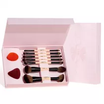 Jessup Zestaw Peach Dust Perfection Beauty Kit zestaw dwustronnych p�dzli do makija�u 7szt + g�beczki do makija�u 2szt. T506 9 szt.