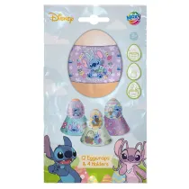 Grafix Ozdoba owijka foliowa na jajka Stitch 12szt  4podstawki Wielkanoc ANTELLA 173825