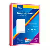 Teczka ofertowa A4 PP + 40 koszulek czerwona