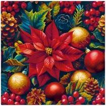 Paw Serwetka Lunch Decor Poinsettia Charm 33x33 20szt./op.