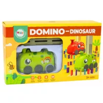 Auto zielony dinozaur na baterie ukadajce domino Leantoys