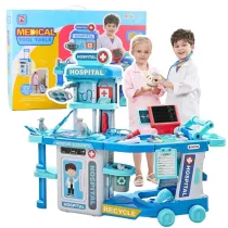 Zestaw lekarski w walizce 2w1 �wiat�a d�wi�k LeanToys