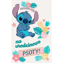 Kukartka Karnet Urodziny Stich, naklejane cyfry (11x17cm) DHS-028
