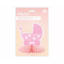 Godan Dekoracja papierowa B&G na st� Baby Girl - w�zek 16 cm