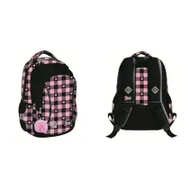 St. Majewski Plecak 3 komorowy 15 cali. Pink Checkered