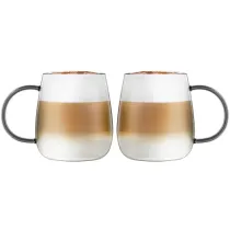 Vialli Design Komplet szklanek z szarym uchem Bolla 1159 2 x 400 ml
