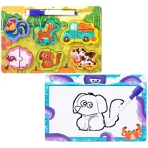 2 w 1 puzzle drewno i tablica Merkpol