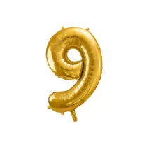 PartyDeco Balon foliowy 9 z�oty 86cm
