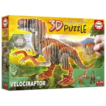 Puzzle 3D Dinozaury - Welociraptor 64 el. G3 Educa