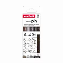 Uni Mitsubishi Pencil Cienkopis kre�larski PIN 200 Brush Art r�ne kolory i ko�c�wki 5 szt.