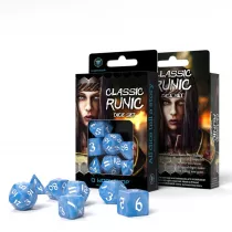 Classic Runic Dice Set, kosti, niebieskie, biae Q-Workshop