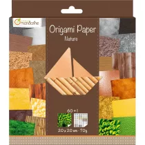 Avenue Mandarine Papier origami Natura 20 x 20 cm 60 kartek