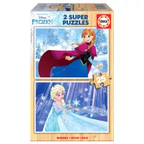 Puzzle drewniane 2 x 25 el. Kraina Lodu Educa