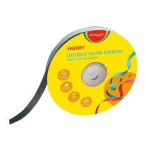 Keyroad Wst��ka podw�jna satynowa czarna 12mm x 22,86m