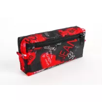 Fandy Pi�rnik z 2 zamkami b�yskawicznymi Jeans czerwony