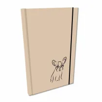 Bee-bee Notes A5 z gumk gadki Soft Touch Buldog beowy