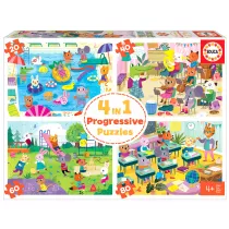 Puzzle 4w1 Dzie w szkole Educa