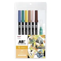 Tombow Zestaw Manga Bird 6 x ABT + wodny p�dzel