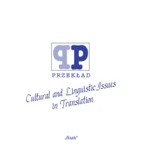 Cultural and Linguistic Jssues in Translation