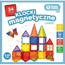 Klocki magnetyczne 34el 18x16x5 Happy Kiddo SMILY PLAY SP85381