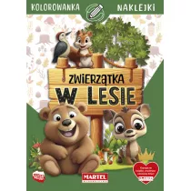 Kolorowanka z naklejkami. Zwierztka w lesie