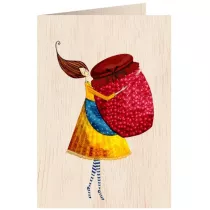 Cozywood Karnet drewniany C6 + koperta Kobieta ze soikiem