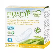 Masmi Ultracienkie baweniane podpaski na dzie ze skrzydekami 100% baweny organicznej 10 szt.