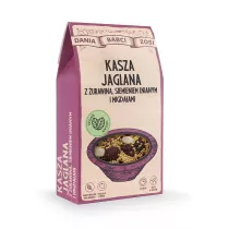 Dania Babci Zosi Kasza jaglana z urawin, siemieniem lnianym i migdaami