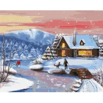 Ideyka Malowanie po numerach - �nie�ny spacer 40x50cm