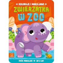 Koloruj� i naklejam. Zwierz�tka w zoo. Du�e naklejki od 3 lat
