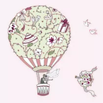 Clear Creations Karnet Swarovski kwadrat CL1901 �lub balon