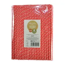S�omki papierowe czerwone w bia�e kropki 144 szt.