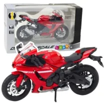 Motocykl metalowy z dwikiem i wiatem 1:12 Leantoys
