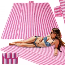Mata plaowa wodoodporna koc piknikowy plaowy skadany torba XXL 200x200cm rowa