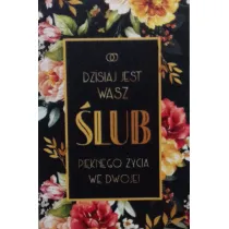 Art Nuvo Karnet �lub z�ocony, kwiaty (13x20,5cm) S-0404