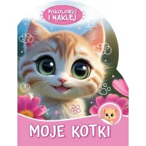 Pokoloruj i naklej. Moje kotki