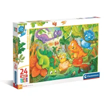 Puzzle 24 el. Maxi SuperColor. Dinos Happy Oasis Clementoni