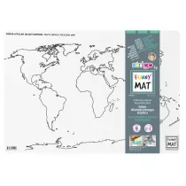 Funny Mat White - Mapa wiata Kontynenty. Mata do kolorowania wielokrotnego uytku Strigo