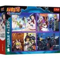 Puzzle 4x250 Przygody Naruto Uzumaki TREFL